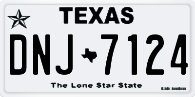 TX license plate DNJ7124