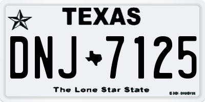 TX license plate DNJ7125