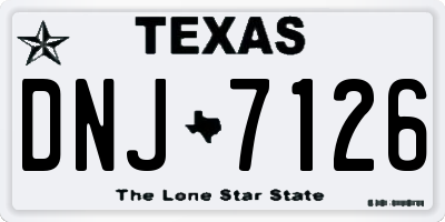 TX license plate DNJ7126