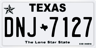 TX license plate DNJ7127