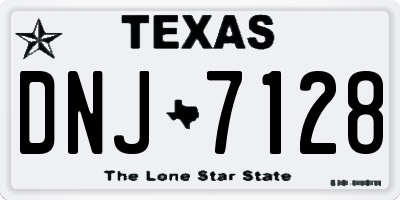 TX license plate DNJ7128