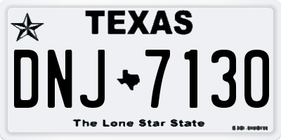 TX license plate DNJ7130