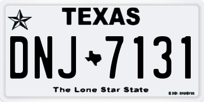 TX license plate DNJ7131