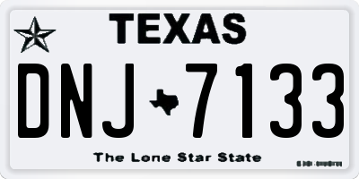 TX license plate DNJ7133
