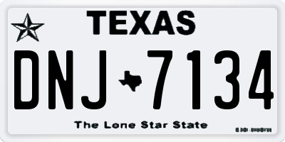 TX license plate DNJ7134