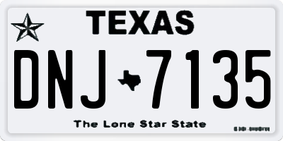 TX license plate DNJ7135