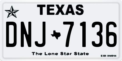 TX license plate DNJ7136