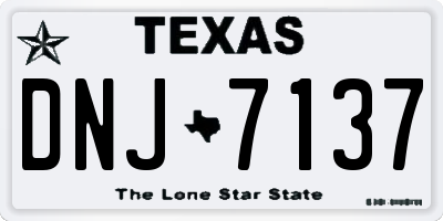 TX license plate DNJ7137