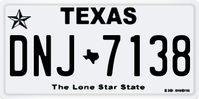 TX license plate DNJ7138