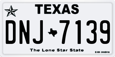 TX license plate DNJ7139
