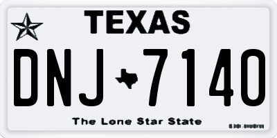TX license plate DNJ7140