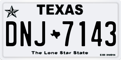 TX license plate DNJ7143