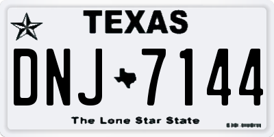 TX license plate DNJ7144