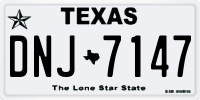 TX license plate DNJ7147