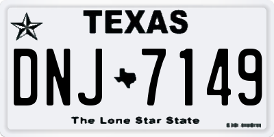 TX license plate DNJ7149