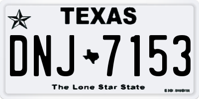 TX license plate DNJ7153