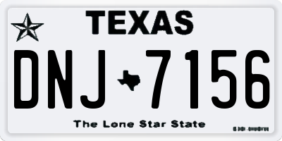 TX license plate DNJ7156