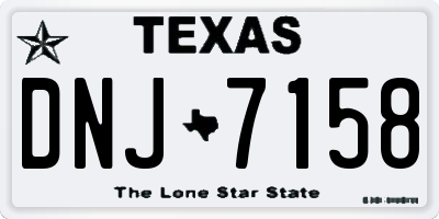 TX license plate DNJ7158