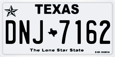 TX license plate DNJ7162