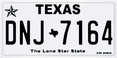 TX license plate DNJ7164