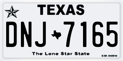 TX license plate DNJ7165