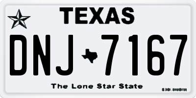TX license plate DNJ7167