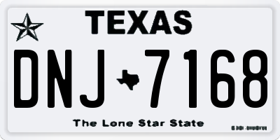 TX license plate DNJ7168