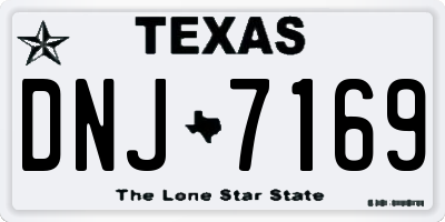 TX license plate DNJ7169