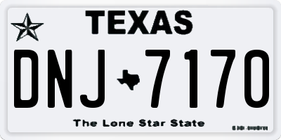 TX license plate DNJ7170