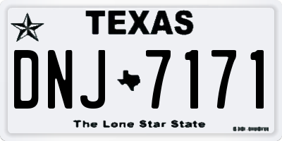 TX license plate DNJ7171