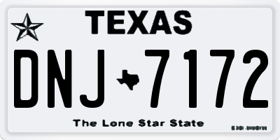 TX license plate DNJ7172