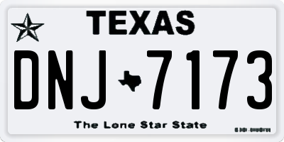 TX license plate DNJ7173