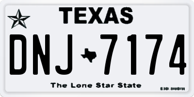 TX license plate DNJ7174