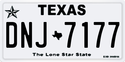 TX license plate DNJ7177