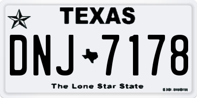 TX license plate DNJ7178