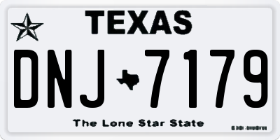 TX license plate DNJ7179