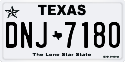 TX license plate DNJ7180