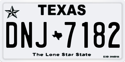 TX license plate DNJ7182