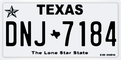 TX license plate DNJ7184