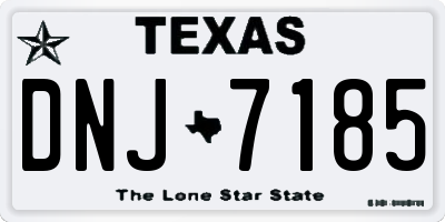TX license plate DNJ7185