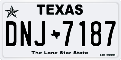 TX license plate DNJ7187