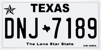 TX license plate DNJ7189