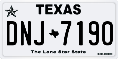 TX license plate DNJ7190
