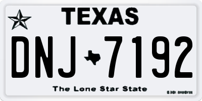 TX license plate DNJ7192