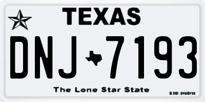TX license plate DNJ7193