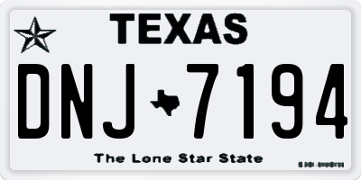 TX license plate DNJ7194