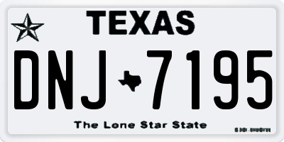 TX license plate DNJ7195