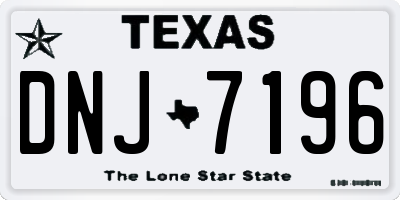 TX license plate DNJ7196