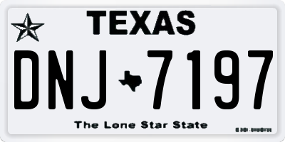 TX license plate DNJ7197