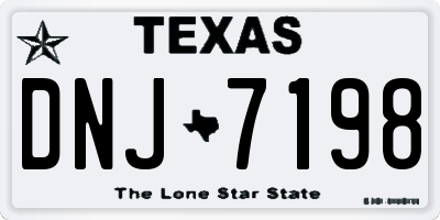 TX license plate DNJ7198